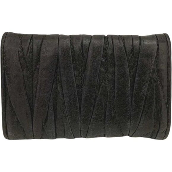 (L1) Miu Miu Key Case 6 Ring Black Leather - Picture 2 of 9